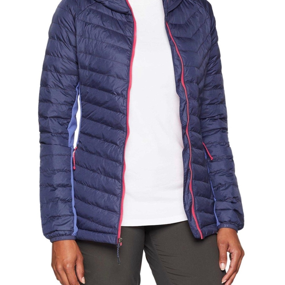 Columbia Women's Hooded Jacket, Powder Lite Light Hooded Jacket, Nylon, Blue